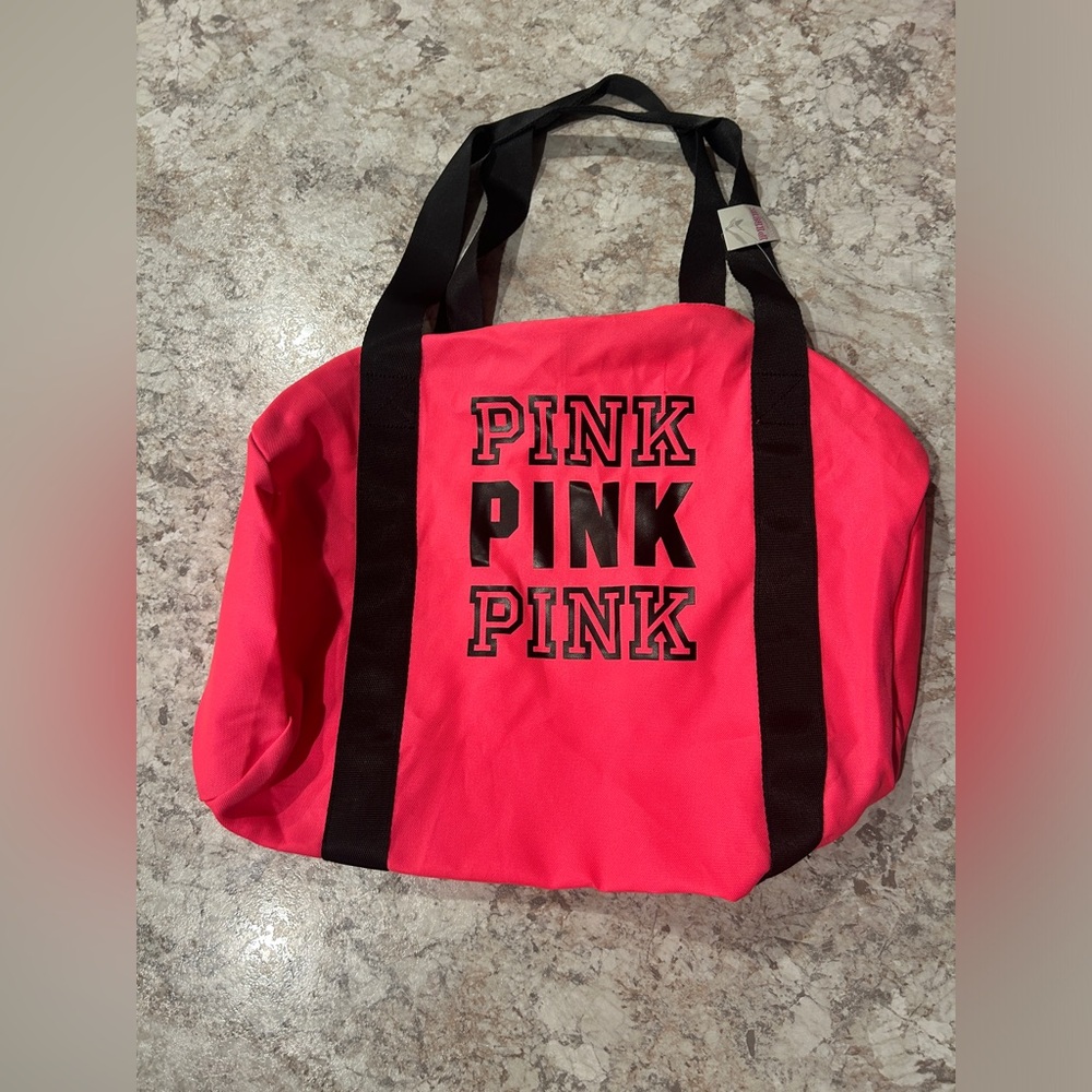 Victoria's Secret PINK Gym Bag Duffle Purse Tote Handbag Shopper Hot Pink NWT